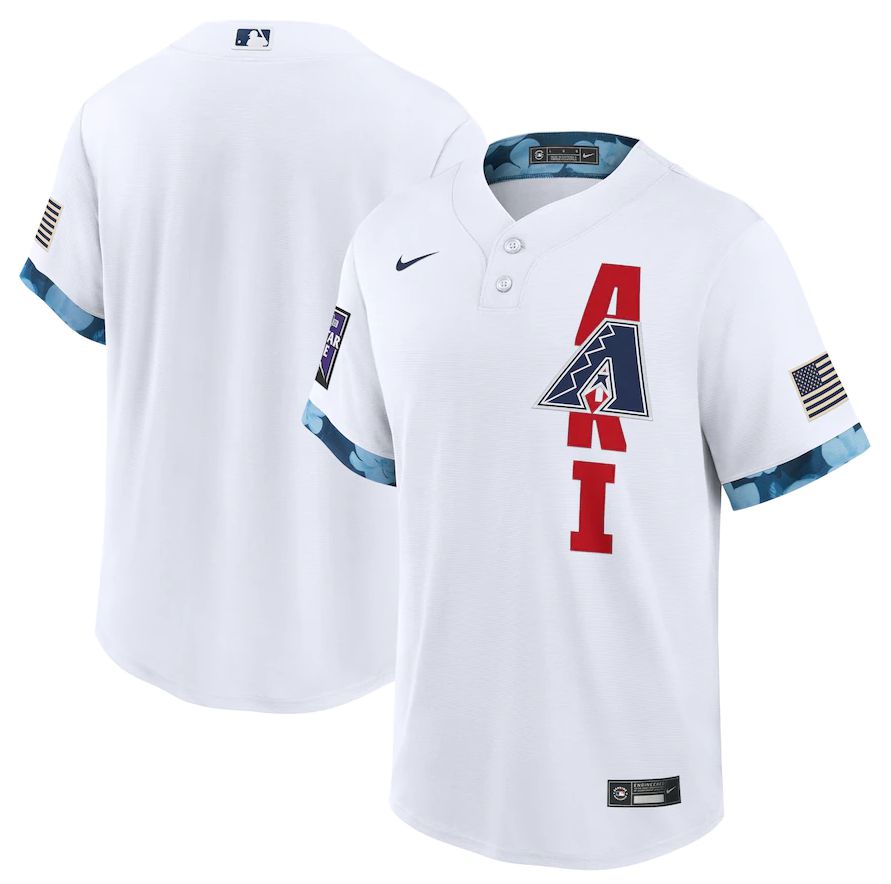 Men Arizona Diamondback Blank White 2021 All Star Game Nike MLB Jersey->seattle mariners->MLB Jersey